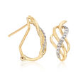 .11 ct. t.w. Diamond Twist Hoop Earrings in 14kt Yellow Gold