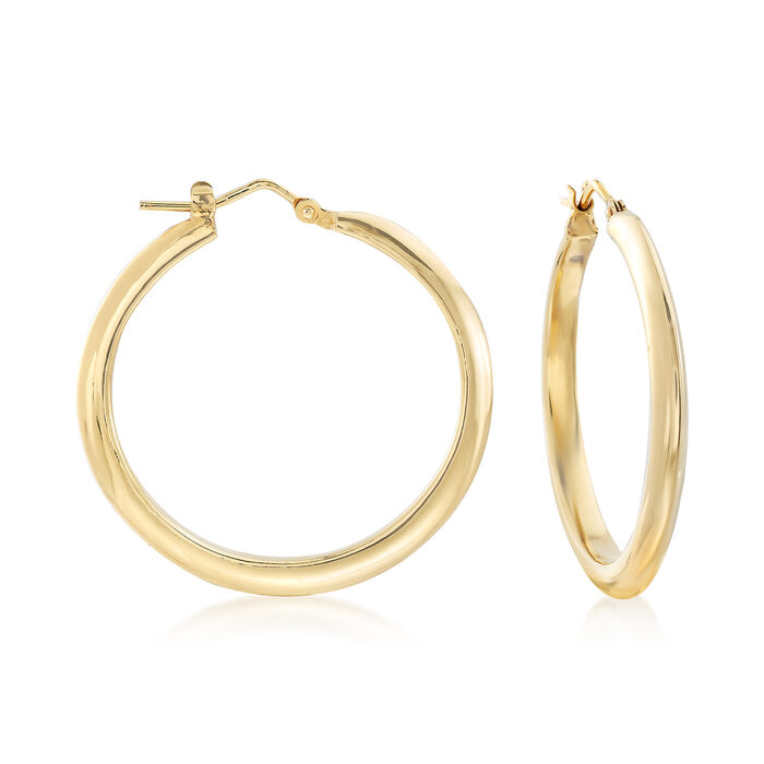 Italian 14kt Yellow Gold Hoop Earrings 
