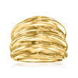 Italian 18kt Yellow Gold Ribbed Ring