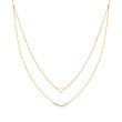 5mm Cultured Pearl and Diamond-Accented Layered Necklace in 14kt Yellow Gold