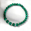 6-8mm Malachite Bead and .24 ct. t.w. Diamond Stretch Bracelet with Sterling Silver