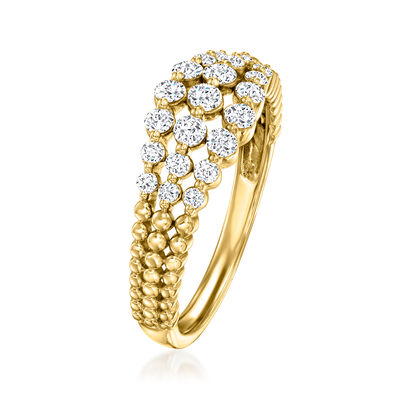 .50 ct. t.w. Bezel-Set Diamond Three-Row Bubble Ring in 14kt Yellow Gold