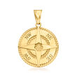 Italian 14kt Yellow Gold Personalized Compass Pendant