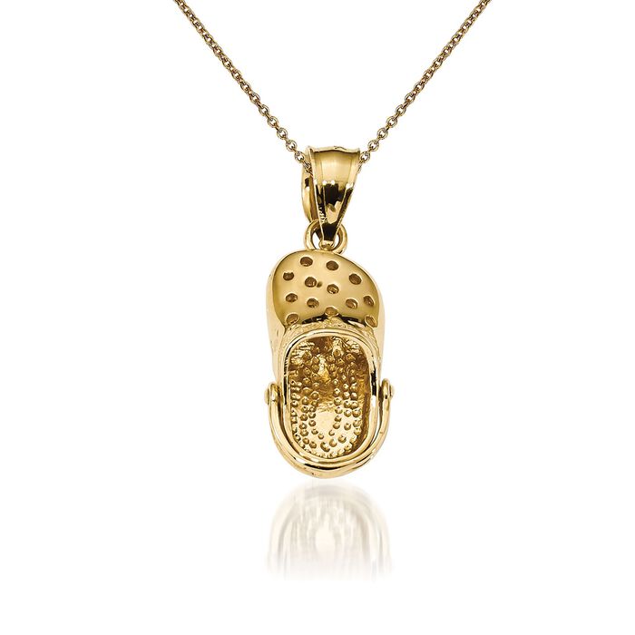 14kt Yellow Gold Clog Pendant Necklace