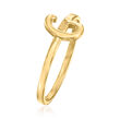 14kt Yellow Gold Laser Polished Initial Ring