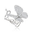 6.00 ct. t.w. CZ Butterfly Double-Ring in Sterling Silver