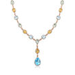 C. 1990 Vintage 32.20 ct. t.w. Multi-Gemstone and 4.74 ct. t.w. Diamond Y-Necklace in 18kt White Gold