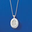 White Onyx and .14 ct. t.w. Diamond Pendant in 14kt White Gold