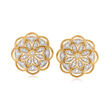 .50 ct. t.w. Diamond Openwork Flower Earrings in 18kt Gold Over Sterling