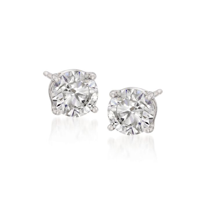 1.60 ct. t.w. Synthetic Moissanite Stud Earrings in 14kt White Gold