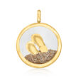 14kt Yellow Gold Flip-Flops and Sand Crystal Pendant
