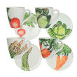 Vietri &quot;Spring Vegetables&quot; Set of 4 Assorted Dinnerware from Italy