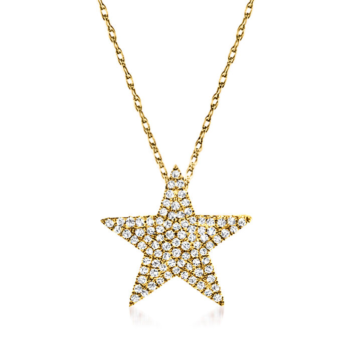 .30 ct. t.w. Diamond Star Necklace in 14kt Yellow Gold