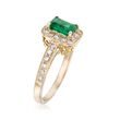 .90 Carat Emerald and .60 ct. t.w. Diamond Ring in 14kt Yellow Gold