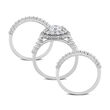 2.21 ct. t.w. Moissanite Bridal Set: Three Rings in Sterling Silver