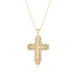 14kt Yellow Gold Filigreed Cross Pendant Necklace