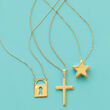 14kt Yellow Gold Cross Pendant Necklace