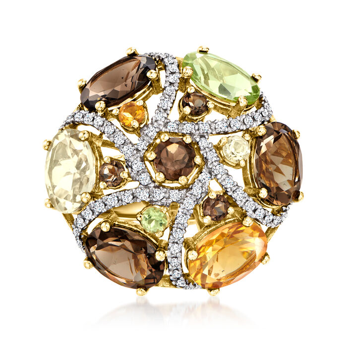Le Vian 8.40 ct. t.w. Multi-Gemstone Ring with .30 ct. t.w. Vanilla Diamonds in 14kt Honey Gold