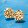 Italian 14kt Yellow Gold Roped Knot Stud Earrings