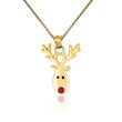 14kt Yellow Gold Reindeer Pendant Necklace