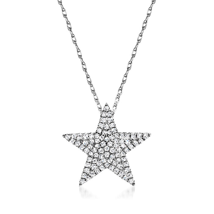 .30 ct. t.w. Diamond Star Necklace in 14kt White Gold