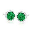 1.60 ct. t.w. CZ and 4.80 ct. t.w. Simulated Multi-Gemstone Jewelry Set: Four Pairs of Stud Earrings in Sterling Silver