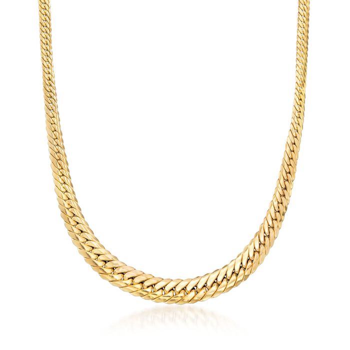 Italian 14kt Yellow Gold Graduated Curb-Link Necklace