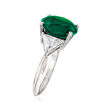 6.53 Carat Simulated Emerald and 1.50 ct. t.w. CZ Ring in Sterling Silver