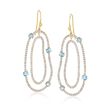 5.50 ct. t.w. White and Blue Topaz Free-Form Drop Earrings in 18kt Gold Over Sterling