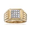 Men's .50 ct. t.w. Diamond Square-Top Ring in 14kt Two-Tone Gold