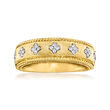 .10 ct. t.w. Diamond Clover Ring in 18kt Gold Over Sterling