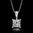 1.00 Carat Princess-Cut Lab-Grown Diamond Pendant Necklace in 14kt White Gold