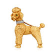 C. 1970 Vintage .10 ct. t.w. Diamond Collar Poodle Pin with Emerald Accents in 14kt Yellow Gold