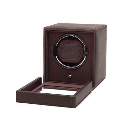 WOLF &quot;Cub Winder&quot; Brown Single Watch Winder with Cover