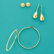 Italian 1.5mm 18kt Yellow Gold Squared Hoop Earrings