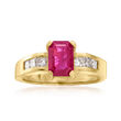 1.70 Carat Ruby and .42 ct. t.w. Diamond Ring in 14kt Yellow Gold