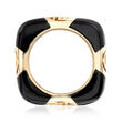 11x5mm Black Onyx and Cutout Symbol Ring in 14kt Yellow Gold