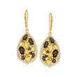 3.60 ct. t.w. Multi-Gemstone Drop Earrings in 18kt Gold Over Sterling