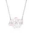 Sterling Silver Oval Monogram Pendant Necklace