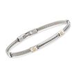 ALOR Men's Stainless Steel Cable Bracelet with 18kt Yellow Gold