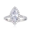 2.57 ct. t.w. Marquise and Round CZ Halo Ring in Sterling Silver