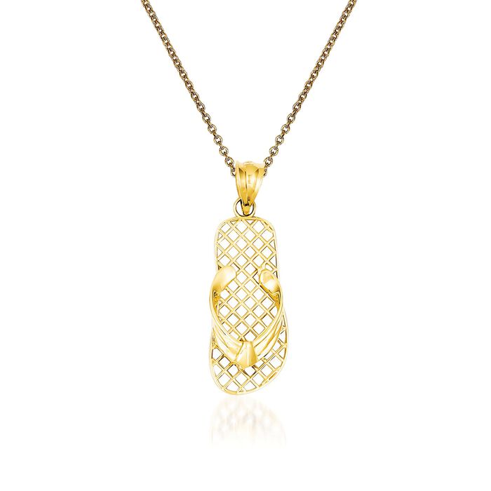14kt Yellow Gold Flip-Flop Pendant Necklace