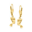 14kt Yellow Gold Nefertiti Drop Earrings