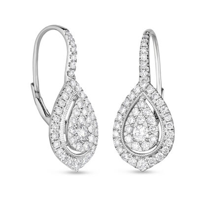.90 ct. t.w. Diamond Teardrop Earrings in 14kt White Gold