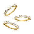 3.80 ct. t.w. CZ Jewelry Set: Three Rings in 18kt Gold Over Sterling