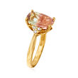 5.00 Carat Multicolored Tourmaline and .16 ct. t.w. Diamond Ring in 14kt Yellow Gold