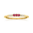 .10 ct. t.w. Ruby and Diamond-Accented Ring in 14kt Yellow Gold