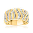 .33 ct. t.w. Diamond Tiger Stripe Ring in 18kt Gold Over Sterling