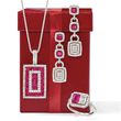 3.60 ct. t.w. Ruby and 1.10 ct. t.w. Diamond Rectangle Pendant in 18kt White Gold