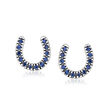 .10 ct. t.w. Sapphire Horseshoe Earrings in Sterling Silver